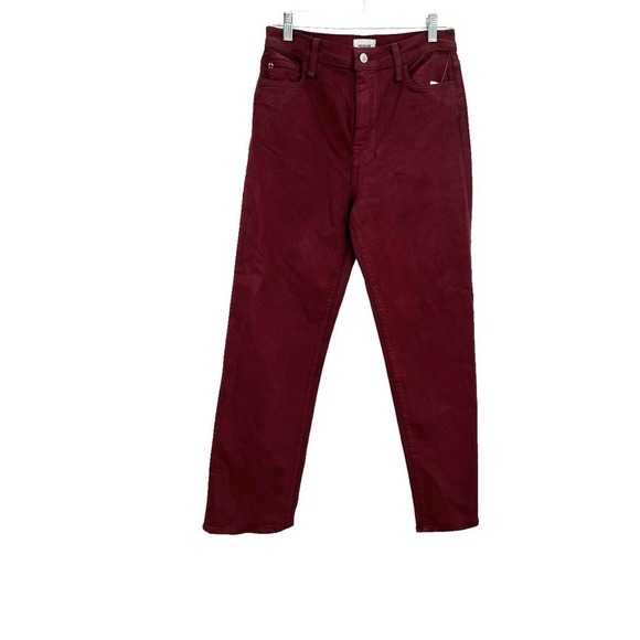 Hudson Noa High Rise Straight Crop Jeans Rosewood Red Wine Size 29 NWT - Picture 5 of 12